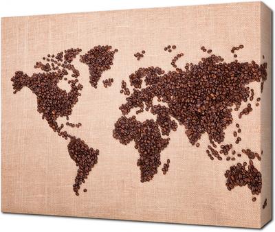 Картина на холсте Карта из кофейных зерен: - Арт. 310004 | Купить в  интернет-магазине - Уютная стена