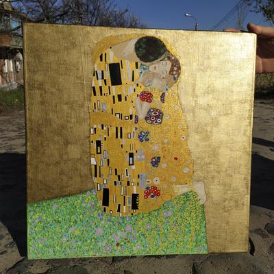 Купить Классический художник Густав Климт поцелуй абстрактная картина  маслом на холсте с принтом плакат современного искусства настенные панно  для гостиной Куадрос | Joom