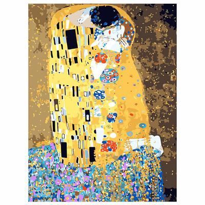 Интерьерная картина на холсте на стену/постер/ Густав Климт Поцелуй 40х55  см - купить по низкой цене в интернет-магазине OZON (296427964)