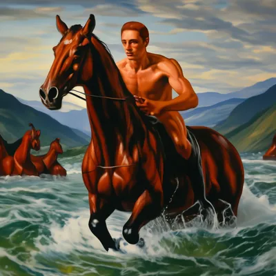 Картина по номерам Z-189 \"Кузьмы Петрова-Водкина. Купание красного коня\"  40x50 - купить с доставкой по выгодным ценам в интернет-магазине OZON  (269964315)