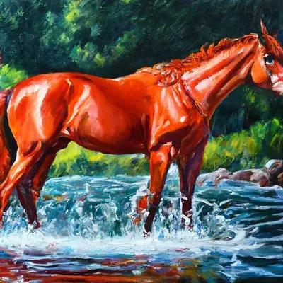 Купание красного коня картина маслом» — создано в Шедевруме