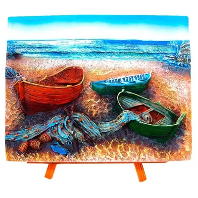 Картина на холсте \"Море и пляж\" с мини мольбертом купить по цене 368 ₽ в  интернет-магазине KazanExpress