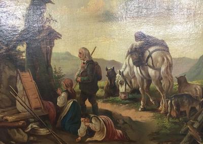 Картина в раме Simaland \"Охотники на привале\" 57x77 см по цене 1119 ₽/шт.  купить в Москве в интернет-магазине Леруа Мерлен