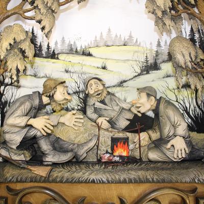 Охотники на привале (Три брехуна)127х67см | Гобеленова картина
