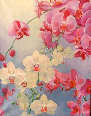 Купить Картина маслом Орхидея | Skrami.ru