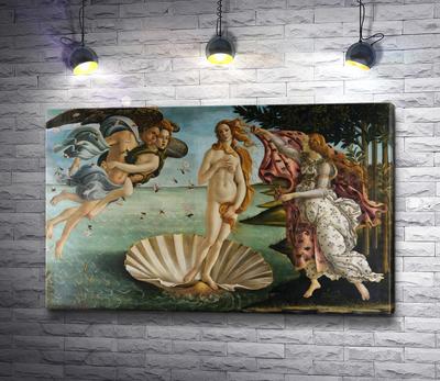 Картина на холсте репродукция Сандро Ботичелли Рождение Венеры фрагмент  40х60 - купить по низкой цене в интернет-магазине OZON (713801648)
