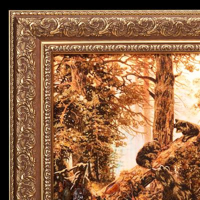 Три медведя (Утро в сосновом лесу) – картина на холсте, вышивка бисером  №978691 - купить в Украине на Crafta.ua