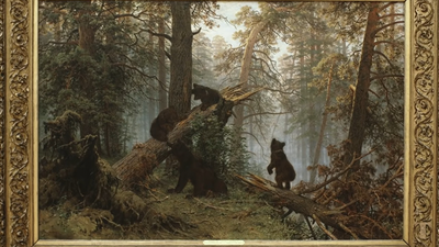 Описание картины «Утро в сосновом лесу» |