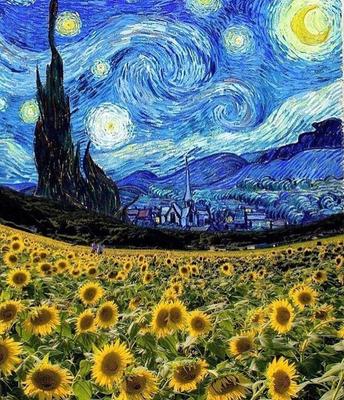 Картина маслом по мотивам картины Ван Гога \"Подсолнухи\" №602715 - купить в  Украине на Crafta.ua