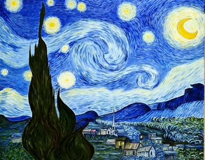 Ван Гог картины периода жизни в Сен-Реми - Звездная ночь 1889 -  VanGogh-Vincent.ru