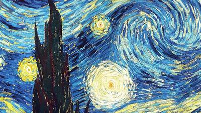Картина \"Звездная ночь\", свободная копия Винсент ван Гог, масло, холст на  подрамнике, 30*40 №70299 - купить в Украине на Crafta.ua
