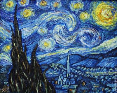 Картина маслом \"Звёздная ночь\" | Пикабу