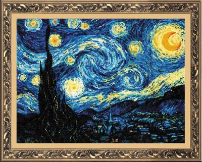 Картина Копия картины Ван Гога \"Звездная ночь над Роной\" (копия Анджея  Влодарчика) 60x90 VG210802 купить в Москве