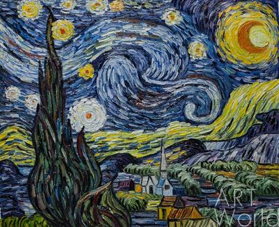 Картина Копия картины Ван Гога \"Звездная ночь\" (копия Анджея Влодарчика)  50x60 VG150907 купить в Москве