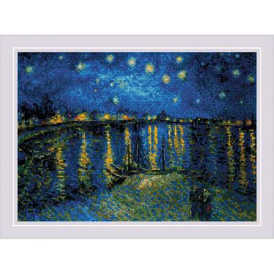 Картина Ван Гога Звёздная ночь купить репродукцию постер на натуральном  холсте в магазине - Галерея Paint Up