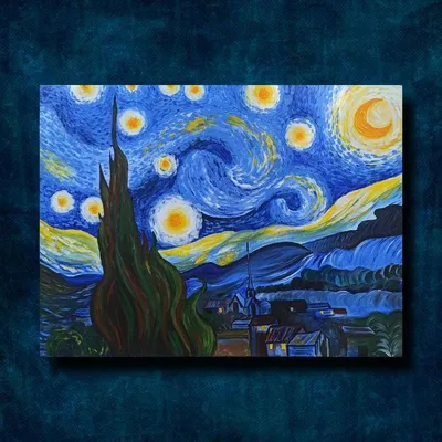 Купить Картина Звёздная Ночь Ван Гог | RedPandaShop.