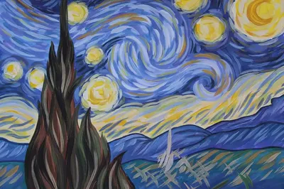 картина Ван Гога \"звёздная ночь…» — создано в Шедевруме