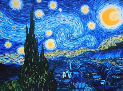 Картина Звёздная ночь. Репродукция картины Ван Гога