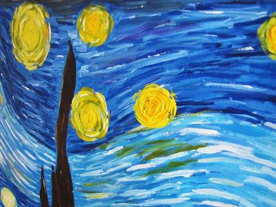 RIGHT CHOICE Ван Гог Звездная ночь картина по номерам на холсте 40х50 см