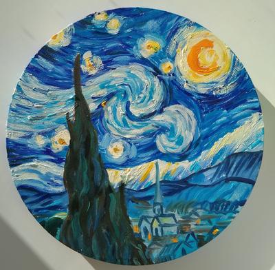 Коллаж по мотивам картины Винсента Ван Гога \"Звездная ночь\"» картина  Липачёвой Марии (бумага) — купить на ArtNow.ru