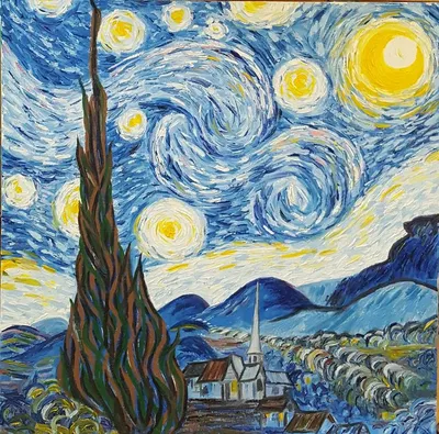 Buy Звездная ночь Ван Гог Картина.Вышивка ру | Skrami.com