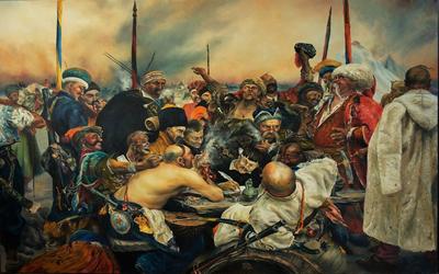 Гобеленовая картина \"Запорожцы пишут письмо турецкому султану\" (73 x 107  см) GB106 - купить, цена - 1 600 грн, доставка по Украине