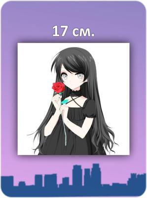 Наклейка-стикер Аниме девушка с черными волосами купить по выгодной цене в  интернет-магазине OZON (630777241)