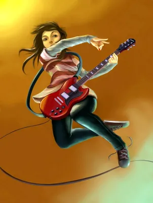 Аниме картинки девушки с гитарой - подборка
