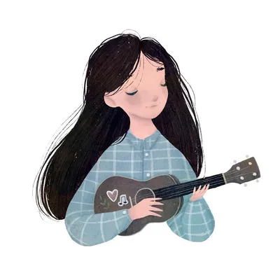 Рисунки девушки с гитарой для срисовки (47 фото)