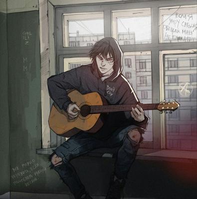 Обои аниме девушка с гитарой, раздел Аниме, размер 1920х1080 full HD -  скачать бесплатно картинку на рабочий стол и телефон