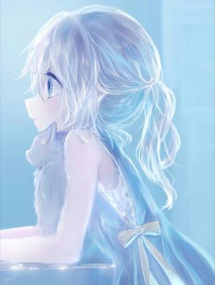 Аниме девушка с голубыми волосами оригинальный красивый аватар элемент  материала маленький свежий стиль PNG , мультфильм, девочка, оригинальный  PNG картинки и пнг PSD рисунок для бесплатной загрузки