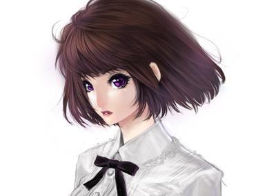 Арт картинки аниме девушка с короткими волосами