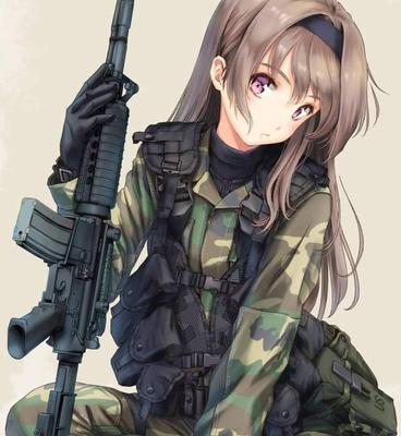 Картинки аниме девушек с оружием