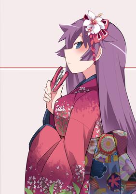 портрет аниме с темными волосами в кимоно. Иллюстрация штока - иллюстрации  насчитывающей персона, культура: 272090134