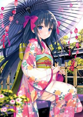 На аву аниме девушки в кимоно