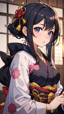 красивая аниме-девушка в платье кимоно с светлыми волосами сакура цветы  жиппонский персонаж Иллюстрация штока - иллюстрации насчитывающей платье,  бобра: 272536449