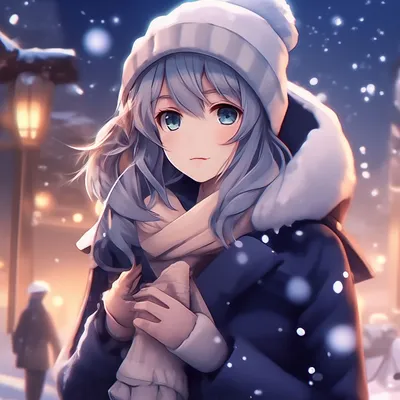 Картинки аниме девушек зимой фотографии
