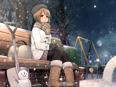 Cute Anime Girl Winter Avatar Snow Wallpaper | Девушки из аниме, Аниме, Обои