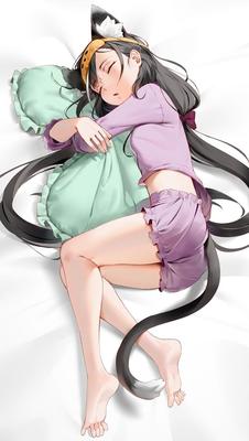 Наелась и спит. | Anime girl, Anime, Art
