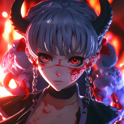 Kimetsu no Yaiba,anime demon-girl…» — создано в Шедевруме