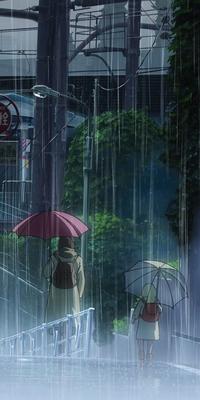 Дождь, аниме, атмосфера, атмосферно» — создано в Шедевруме
