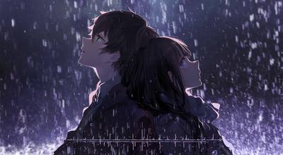 Грустное аниме дождь» — создано в Шедевруме