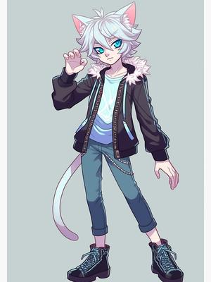 Cute Furry Anime Boy Character Art\" Poster for Sale by Ozy Art | Redbubble