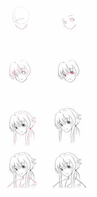 Как нарисовать аниме девушку с косами карандашом поэтапно | Рисунок лица,  Рисунки, Аниме