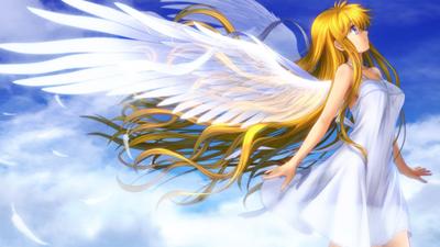Фото Setsuna Mudo в костюме с белыми крыльями, аниме Angel Sanctuary /  Обитель Ангела, art by Kaori Yuki