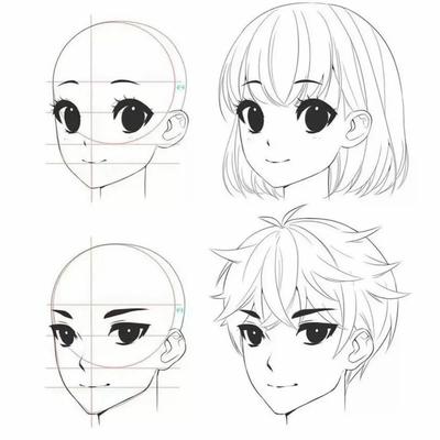 Рисование аниме лица для начинающих - 55 фото