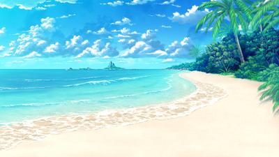 Обои на рабочий стол Нару Нарусегава на пляже с напитком на подносе, аниме  'Любовь и Хина', обои для рабочего стола, скачать обои, обои бесплатно