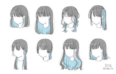 Референс волосы | Рисунки, Эскизы персонажей, Милые рисунки