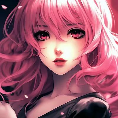 Аниме девушка с розовыми волосами и розовыми глазами генеративный ии |  Премиум Фото