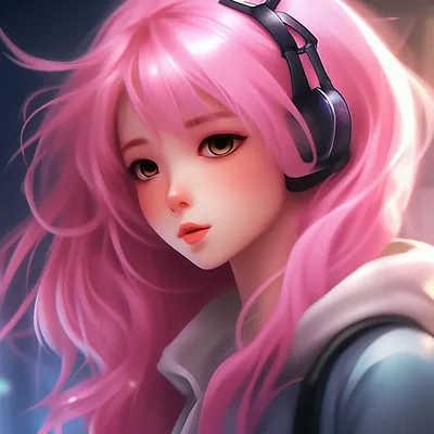 Девушка с розовыми волосами,аниме» — создано в Шедевруме